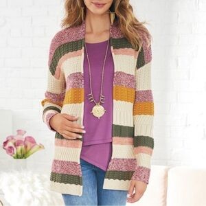 Soft Surroundings Nima Striped Cardigan 3X
